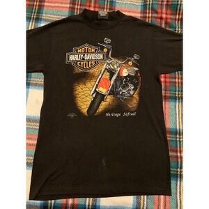 3 D 1991 Emblem Harley Davidson Heritage Softail 2 Sided Easyriders Rodeo T Shir